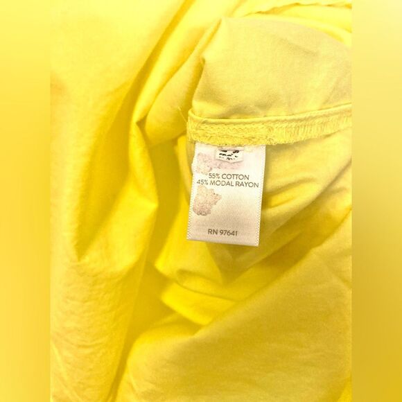 J. Jill Cotton Modal Bright Yellow V-Neck Long Sleeve Tunic Blouse Size Large - Picture 5 of 9